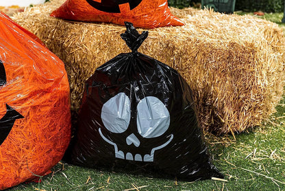 Halloween Plastic Lawn Leaf Bags, 6 Pack