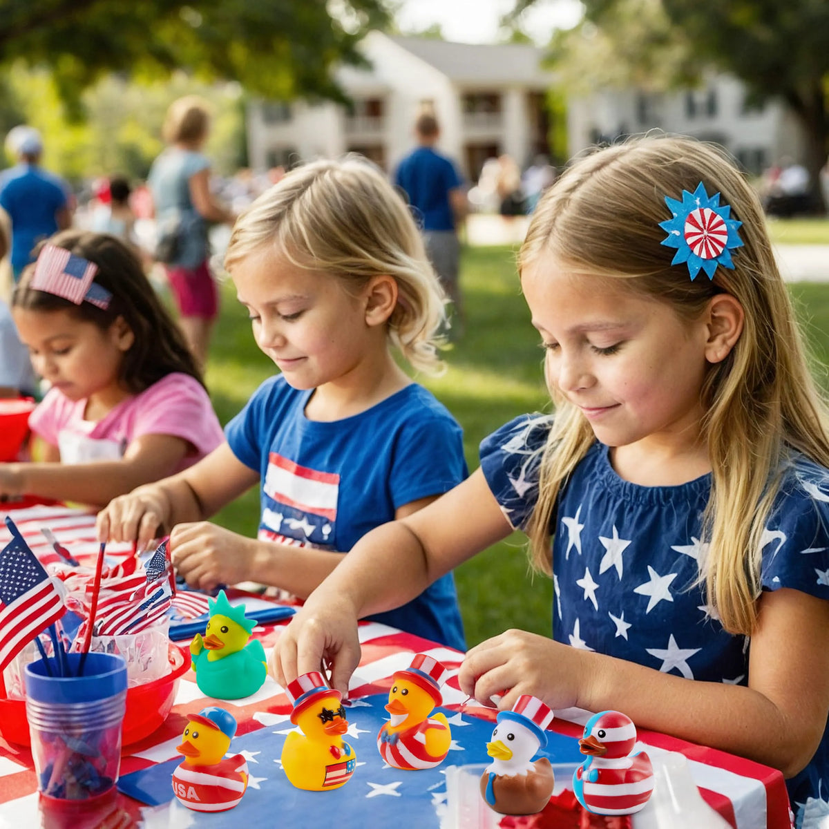 JOYIN 24-Pack Patriotic Rubber Ducks - 2.6-Inch Toys, 8 Unique Designs