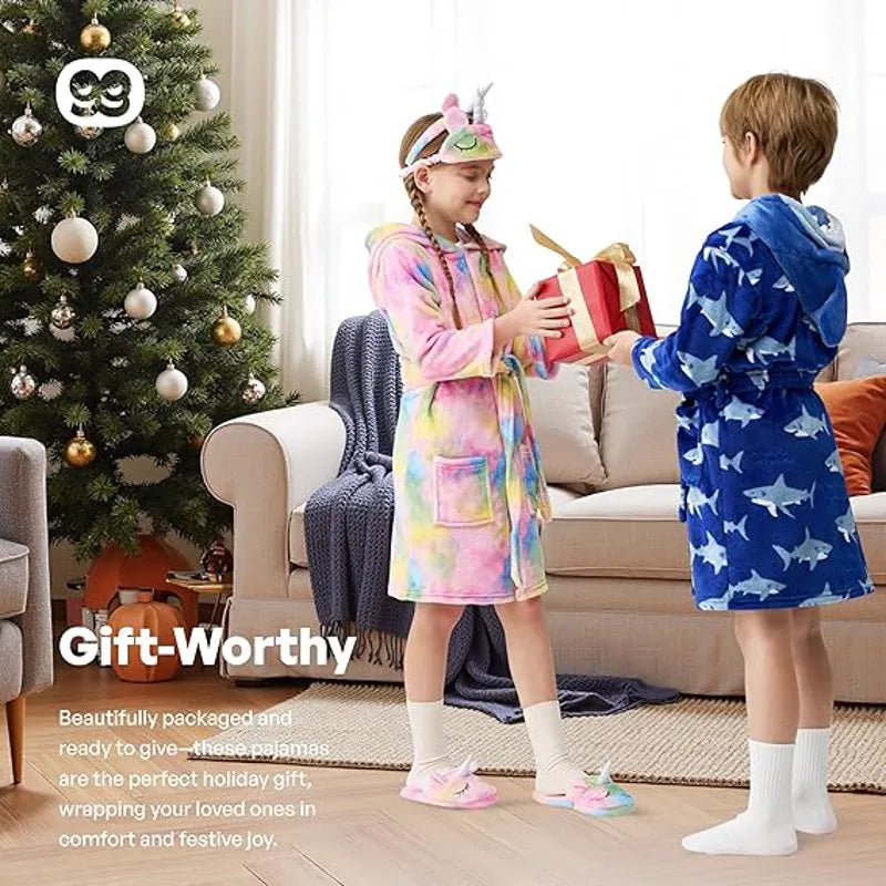 Kids Unicorn Robe & Bath Set