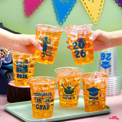 24 Pack 16oz Graduation Party Plastic Cups