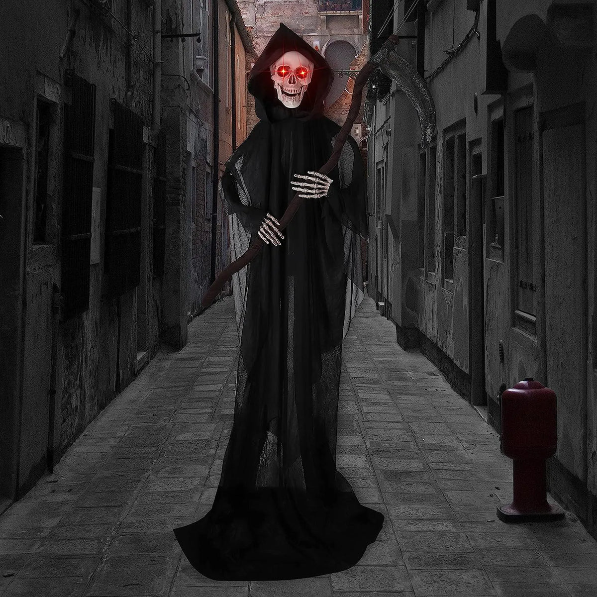 64.5in Animated Standing Grim Reaper for Halloween