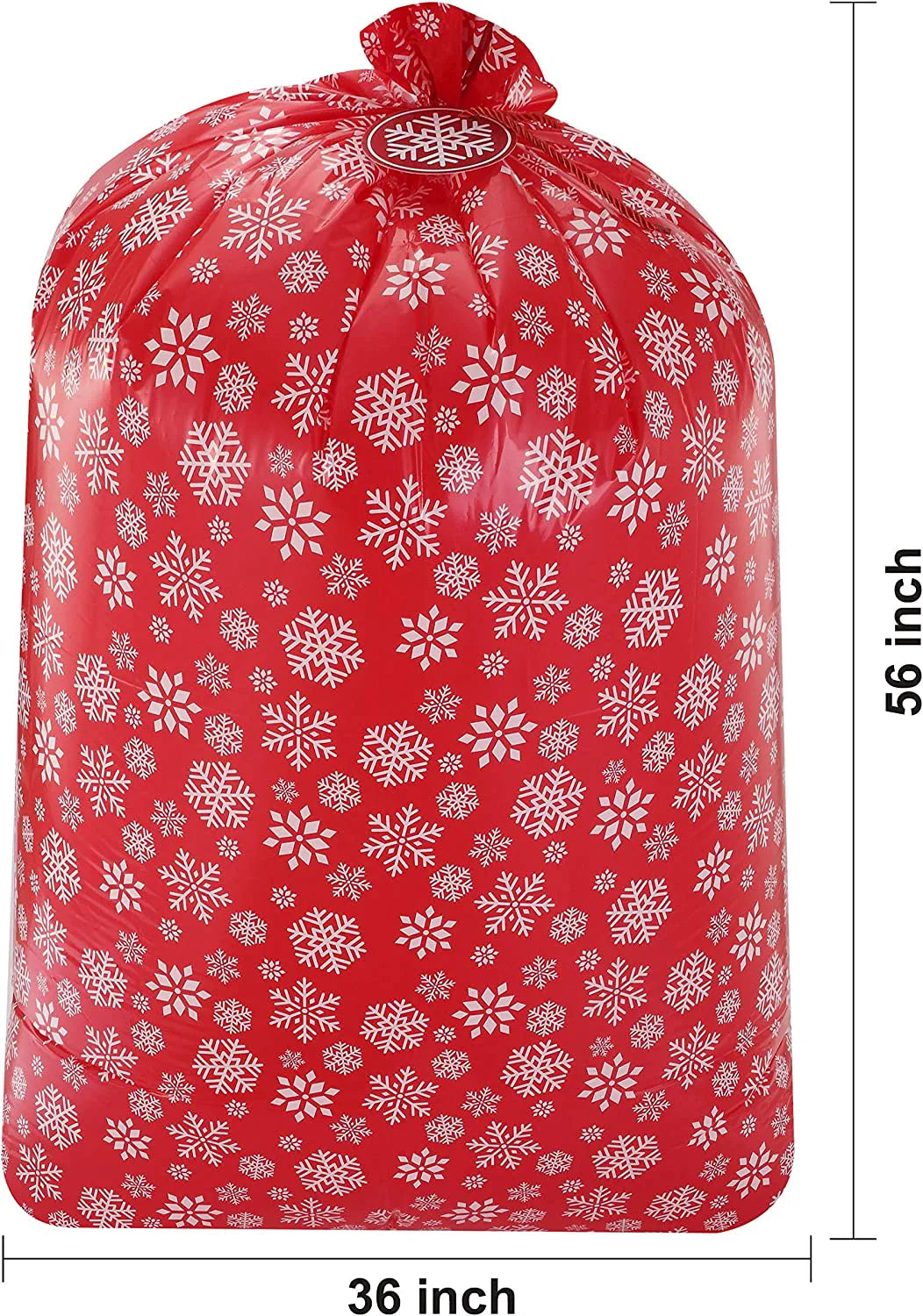 Large Red Holiday Plastic Gift Bags (3-Pack)