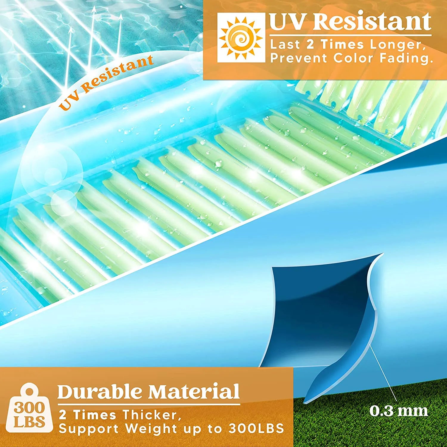 Inflatable Suntan in Blue and Green