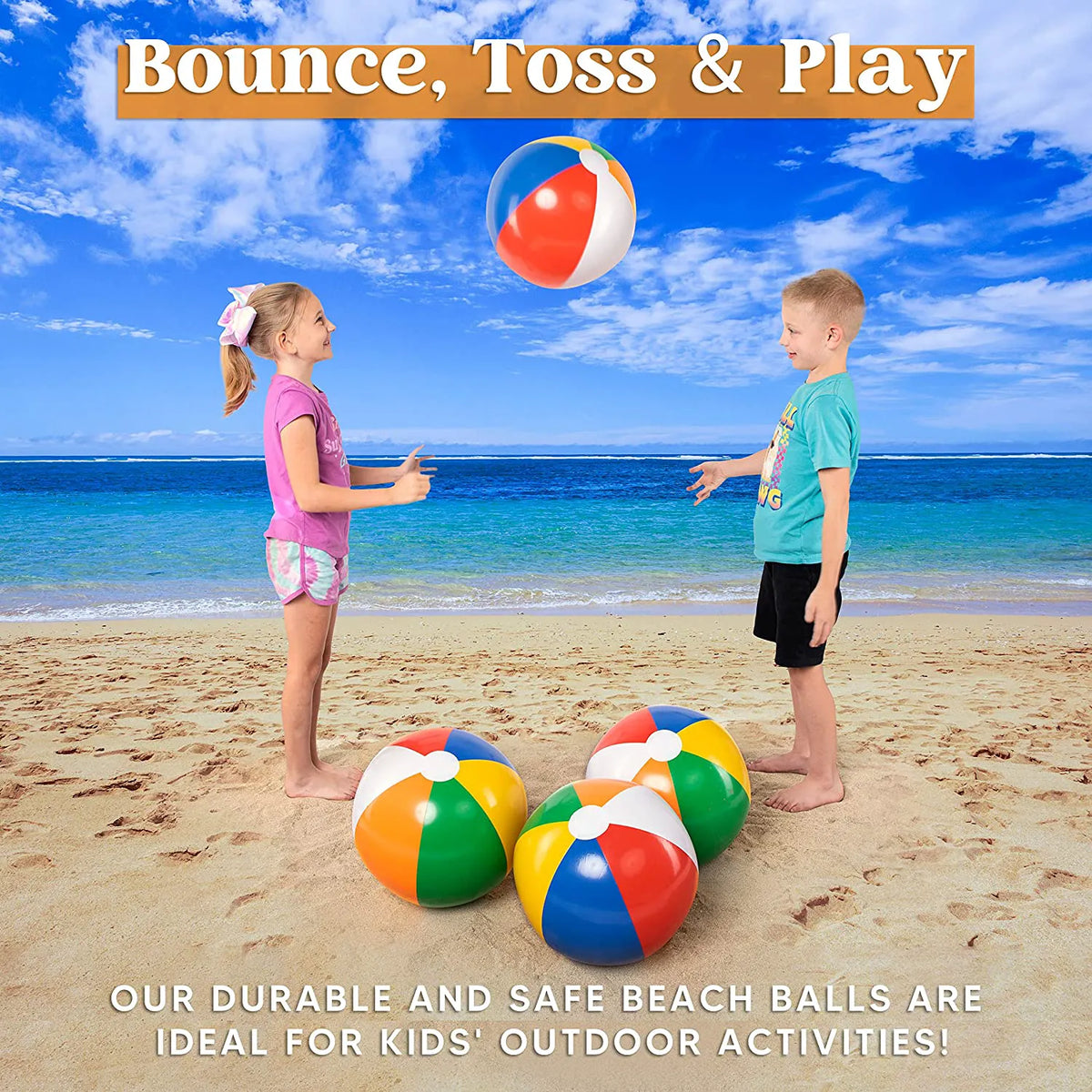4 Pack 20-Inch Inflatable Beach Balls