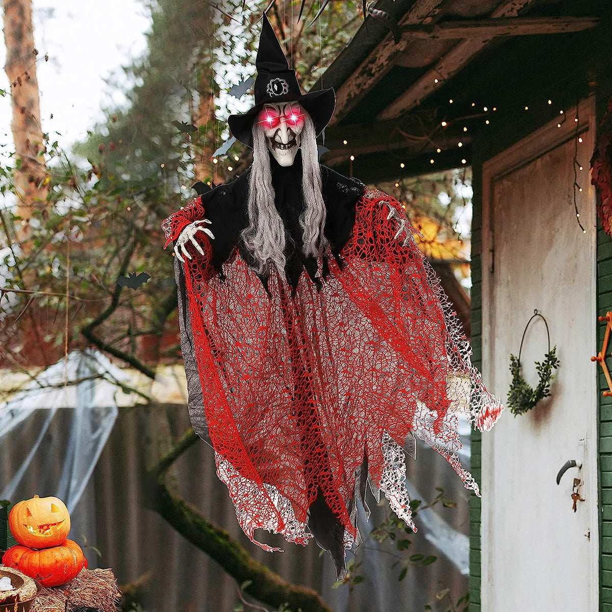 51-Inch Light-Up Hanging Witch Decorations (2 Pack)