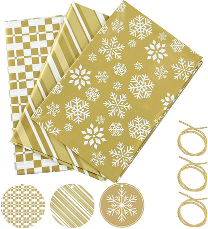 Holiday Gold Plastic Gift Bags