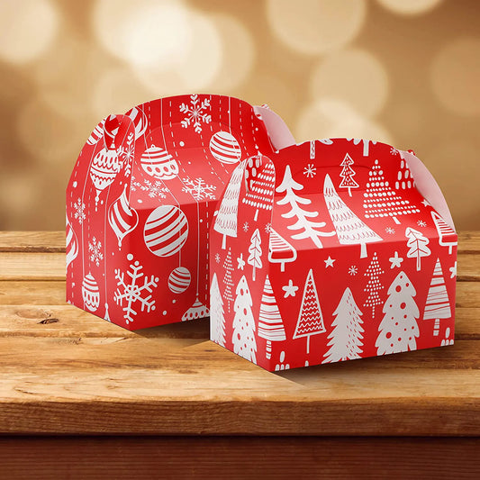 5.25" Christmas Red Gable Candy Boxes, 24 Pack