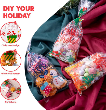 144 PCS Christmas Cellophane Treat Bags