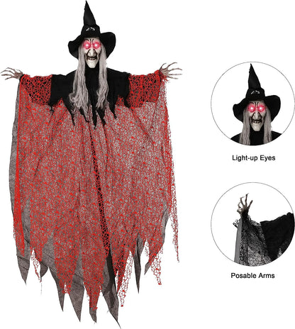 51-Inch Light-Up Hanging Witch Decorations (2 Pack)