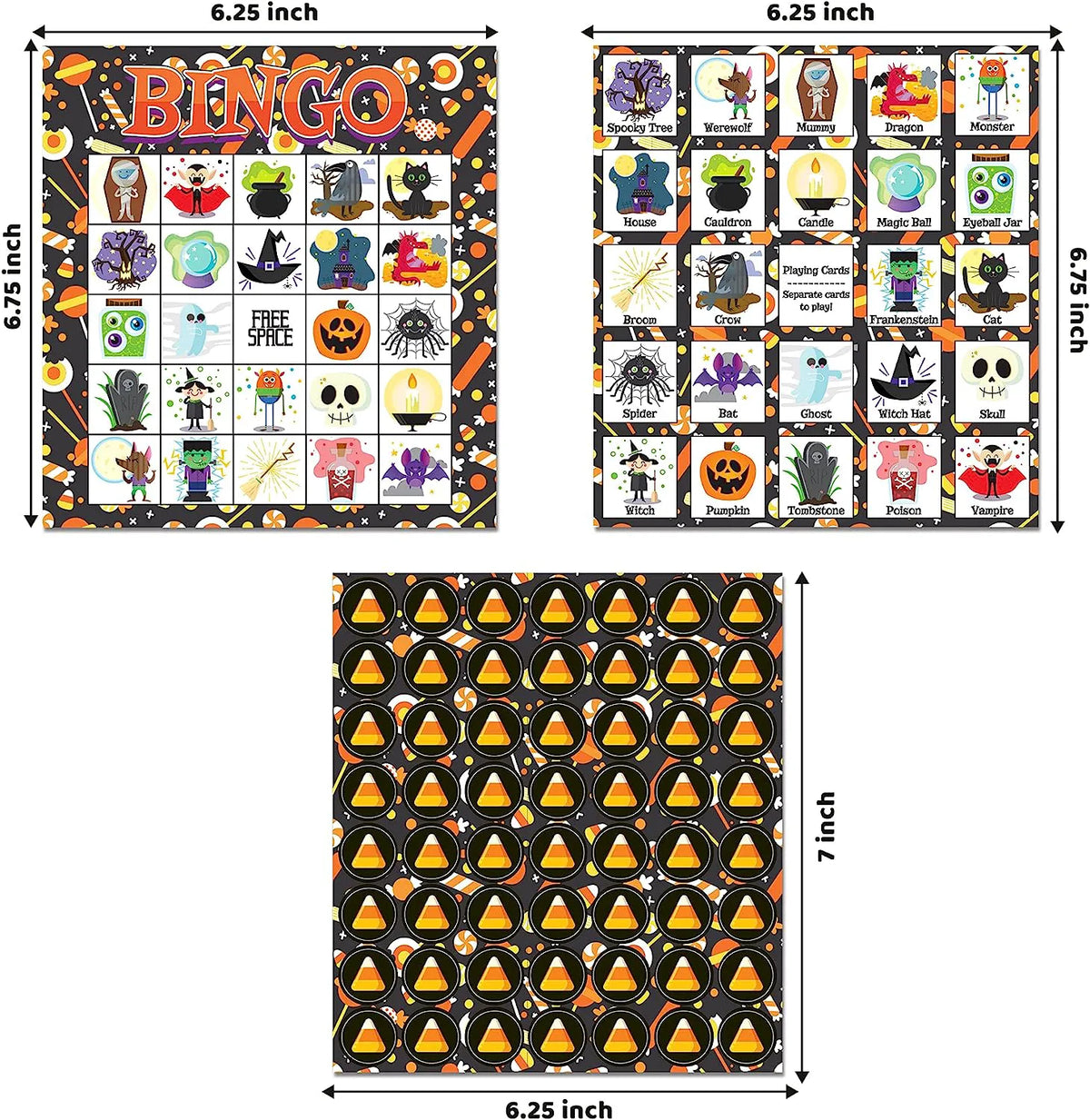 Halloween Bingo Game Cards for 28 Players