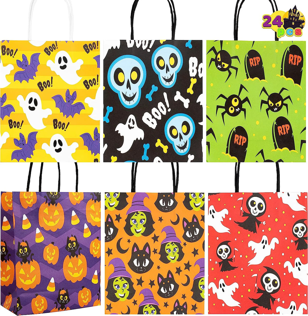 Halloween Treat Bags with Handles, 24 Count