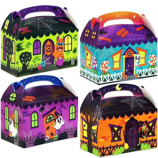 32-Pack 3D Halloween House Cardboard Treat Boxes