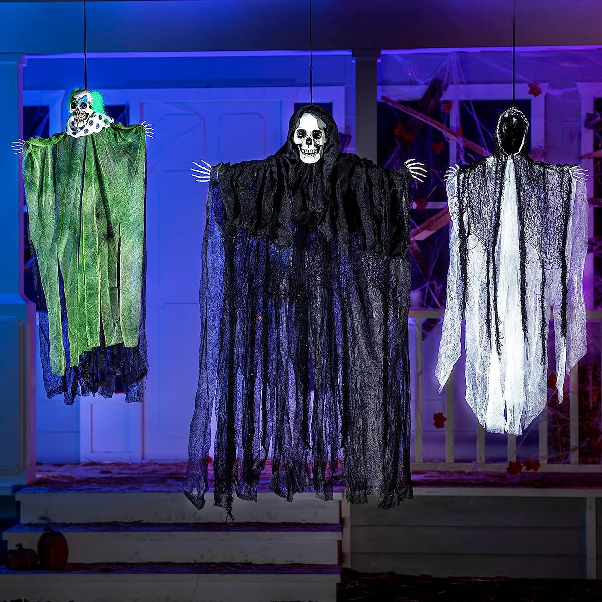 Hanging Clown, Ghost, and Grim Reaper