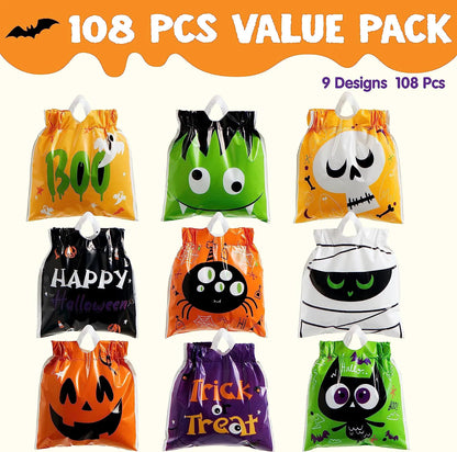 108 Pcs Four-Sided Halloween Goody Bags