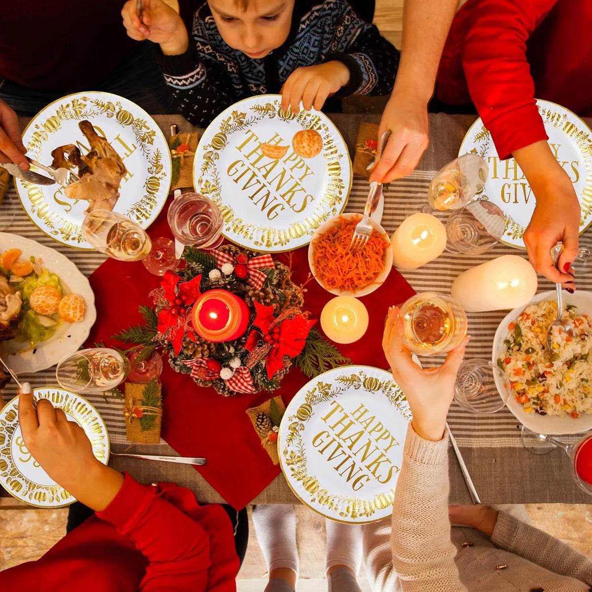 168-Piece Thanksgiving Paper Plates Set