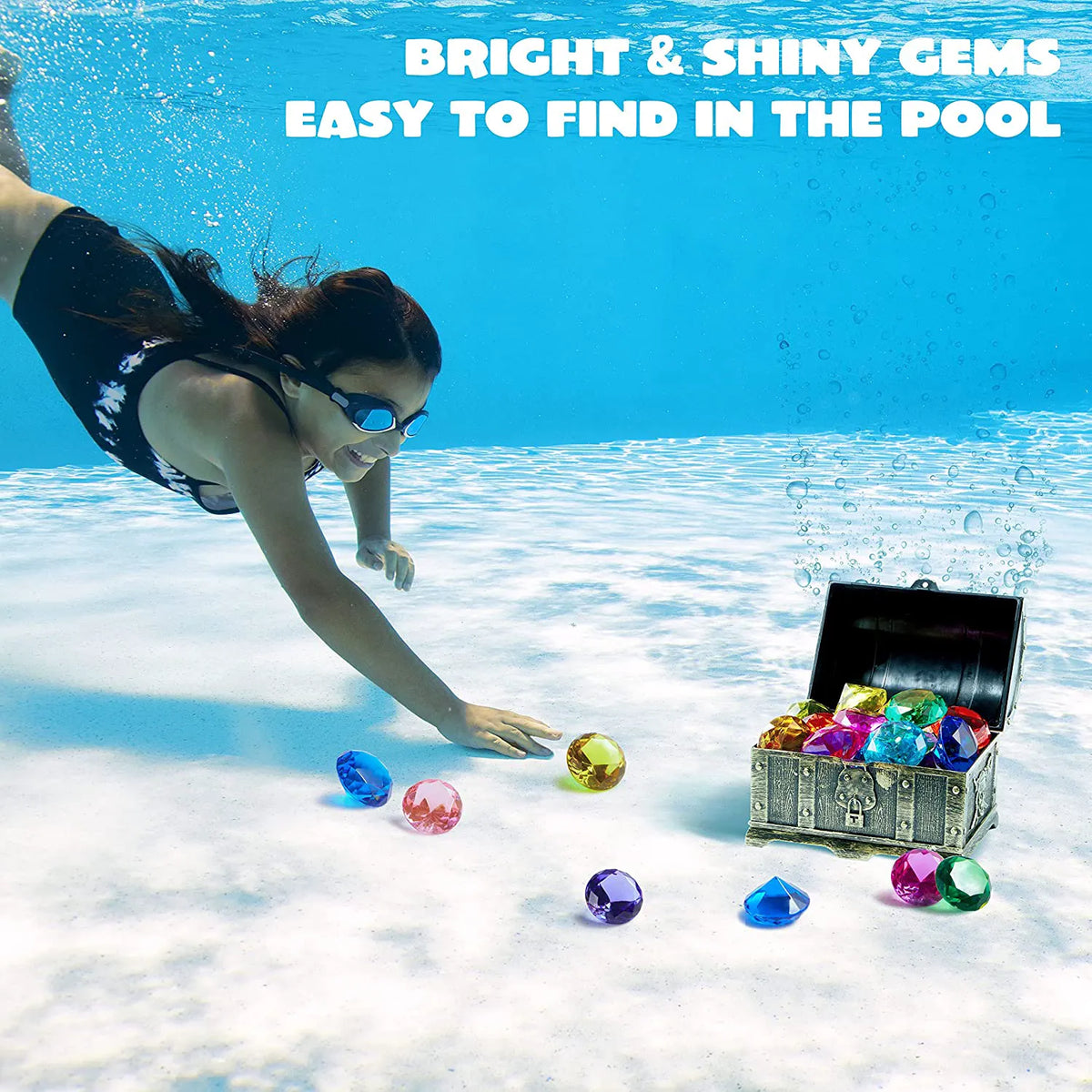 16 Colorful Underwater Gem Pool Toys