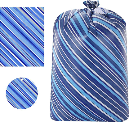 Large Holiday Plastic Gift Bags, Blue, 3 Count