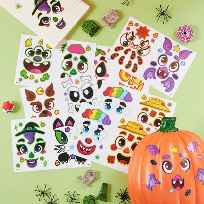 36 Halloween Pumpkin Face Stickers