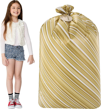 Holiday Gold Plastic Gift Bags