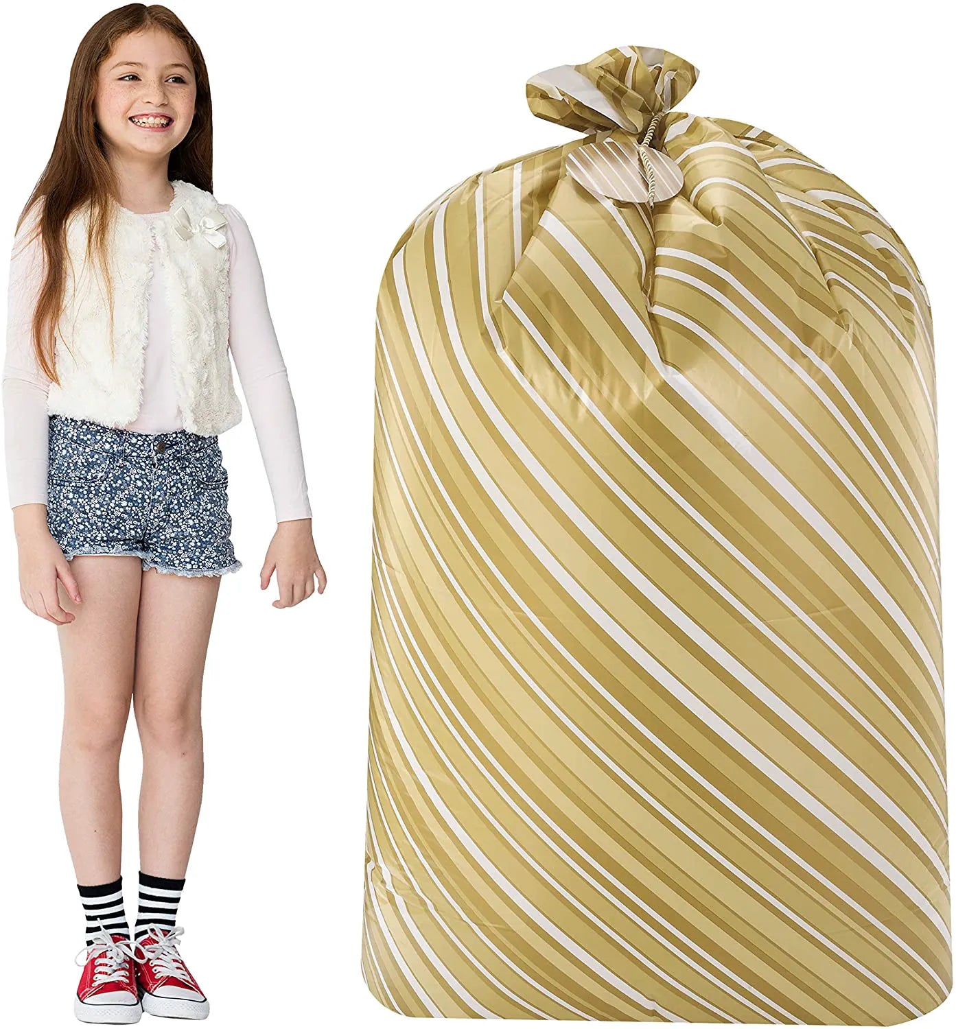 Holiday Gold Plastic Gift Bags