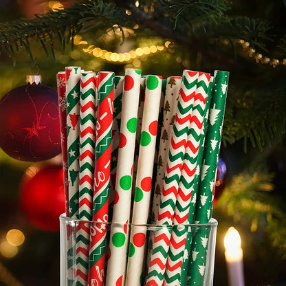 Assorted Color Disposable Paper Drinking Straws