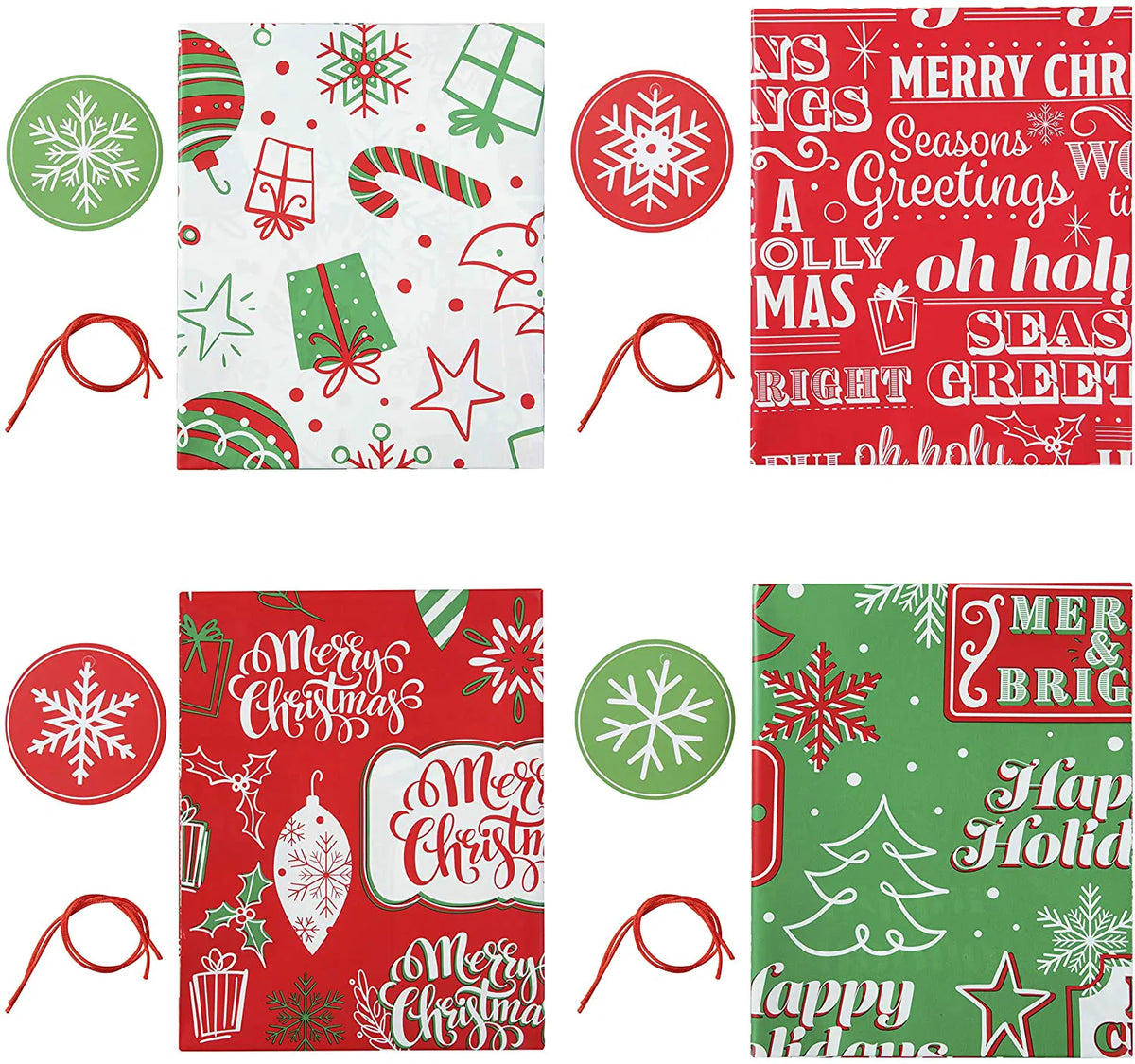 Jumbo Christmas Gift Bags (8 Pack)