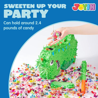 Dinosaur Pinata Set with Bat and Blindfold