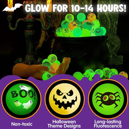 100 Glow-in-the-Dark Halloween Bouncing Balls
