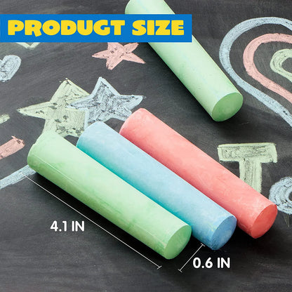 108 Pieces 3 Colors 36 Packs Sidewalk Chalks