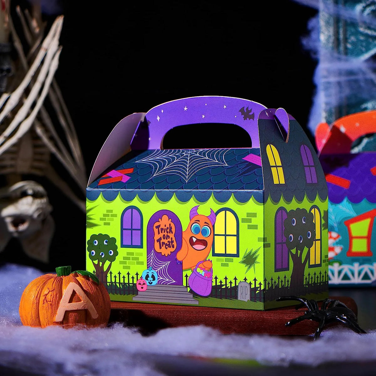 32-Pack 3D Halloween House Cardboard Treat Boxes