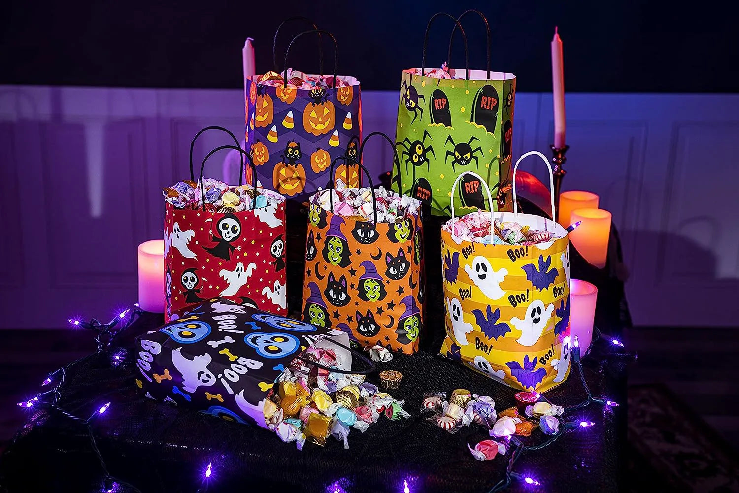 Halloween Treat Bags with Handles, 24 Count