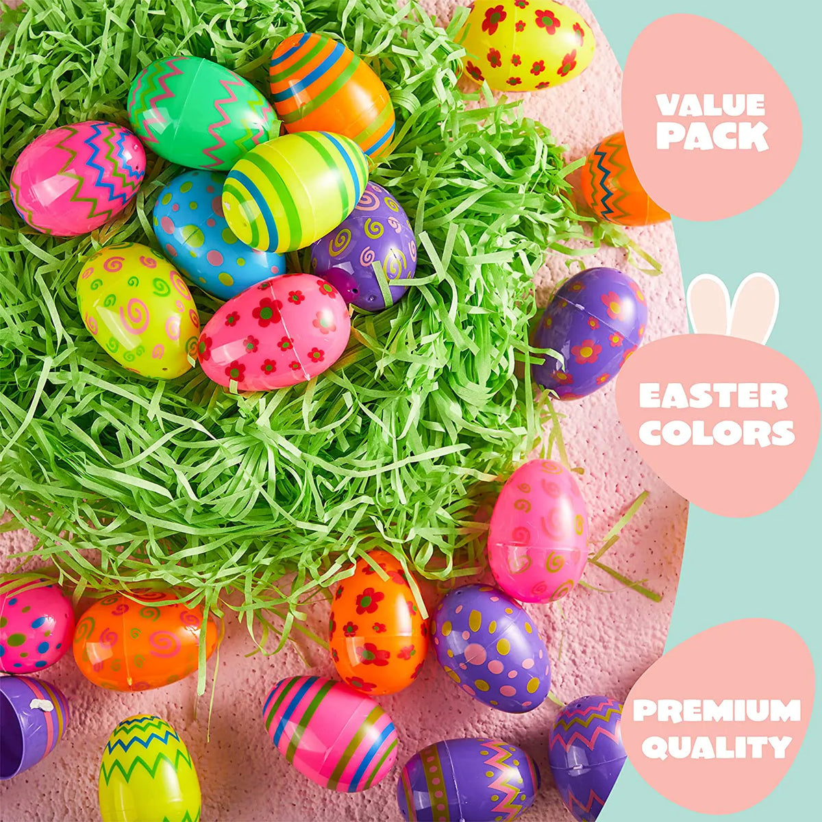 36 Pcs Printed Easter Egg Shells
