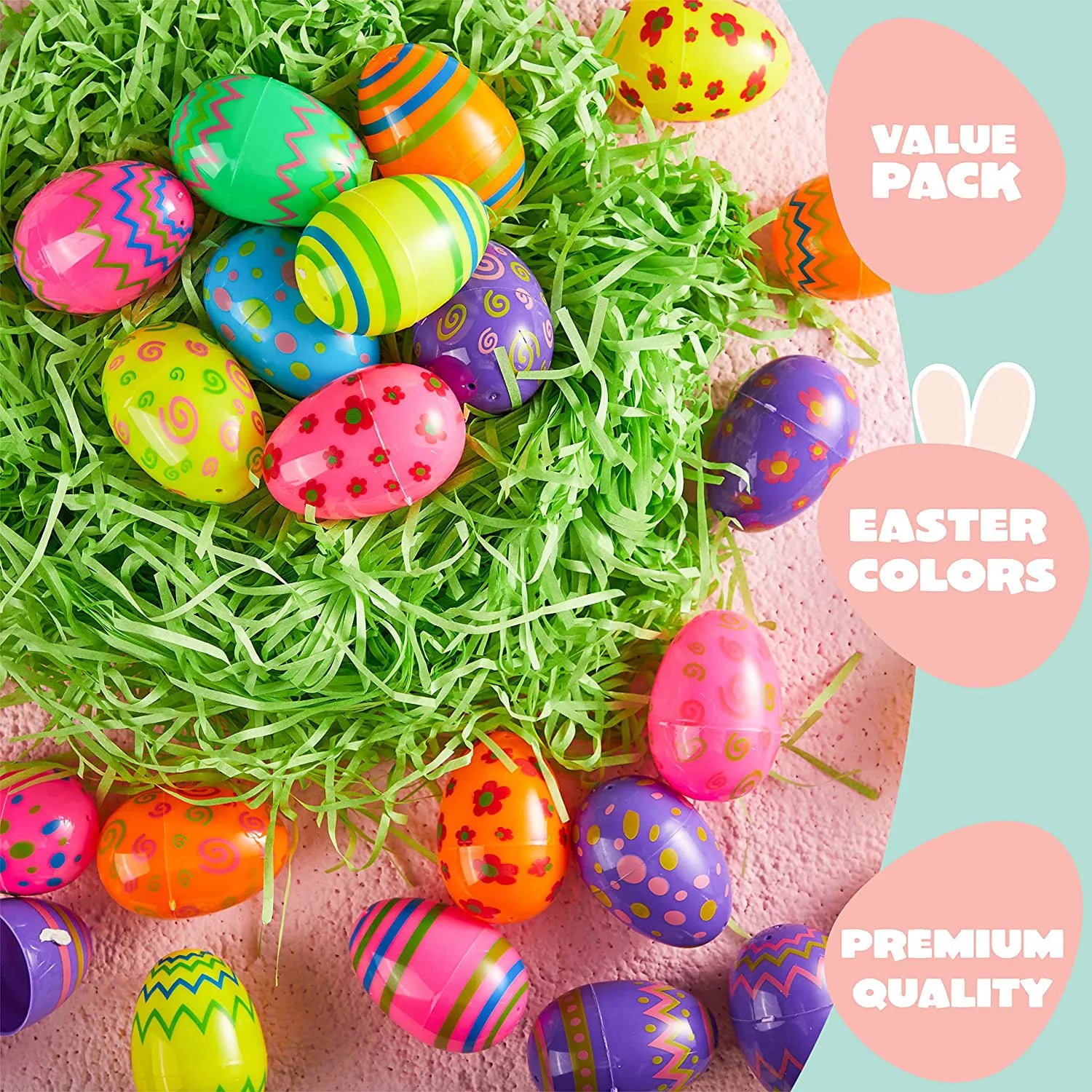 36 Pcs Printed Easter Egg Shells