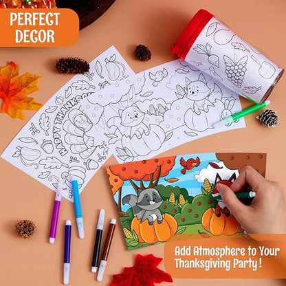 12 Thanksgiving Coloring Cups for Kids