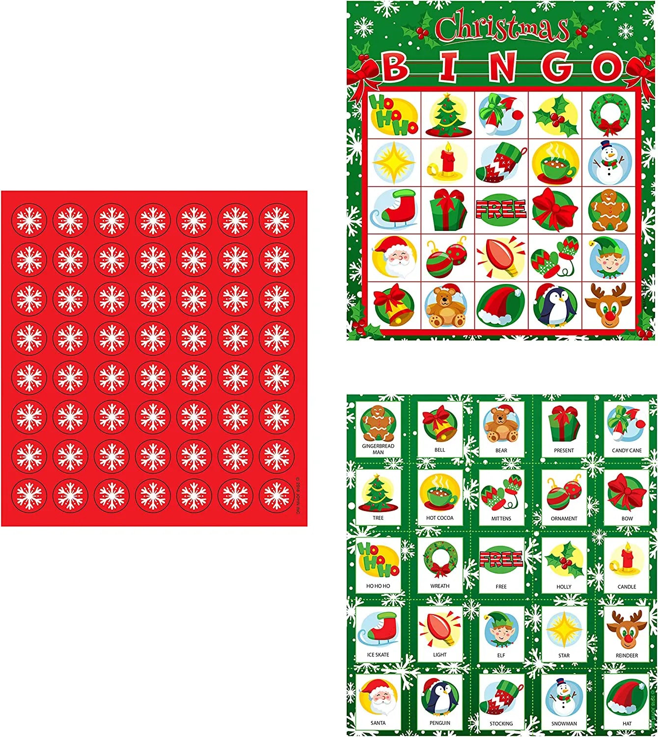 Christmas Bingo Cards for Kids