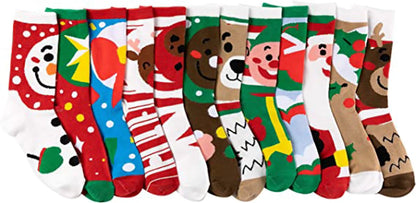 12-Pack Soft Cotton Christmas Socks