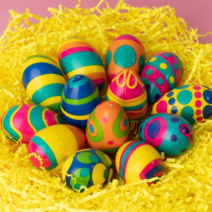 JOYIN 24 Pack Colorful Easter Squishy Eggs - Squeeze Stress Relief Fidget Toys for Kids, Easter Party Supplies