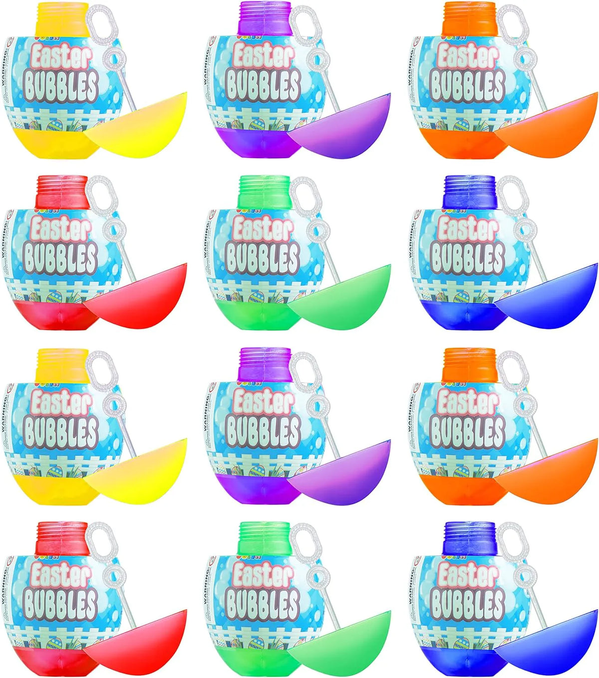 JOYIN 12-Pack Colorful Easter Egg Bubble Wands