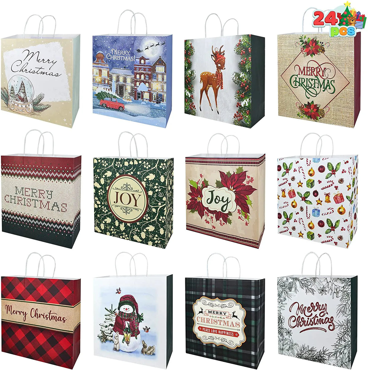Christmas Shopping Bags - 36 Pack