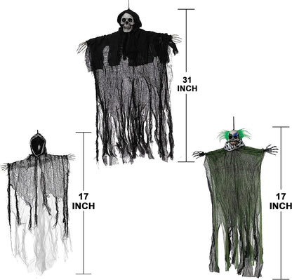 Hanging Clown, Ghost, and Grim Reaper