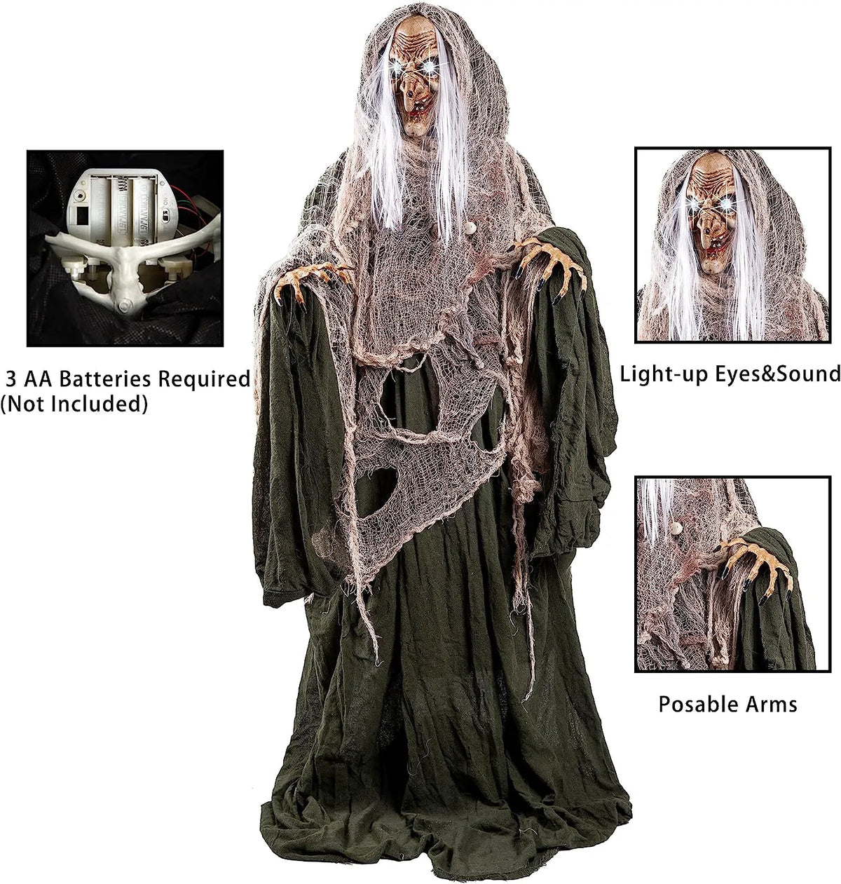 68-Inch Animated Witch Decoration