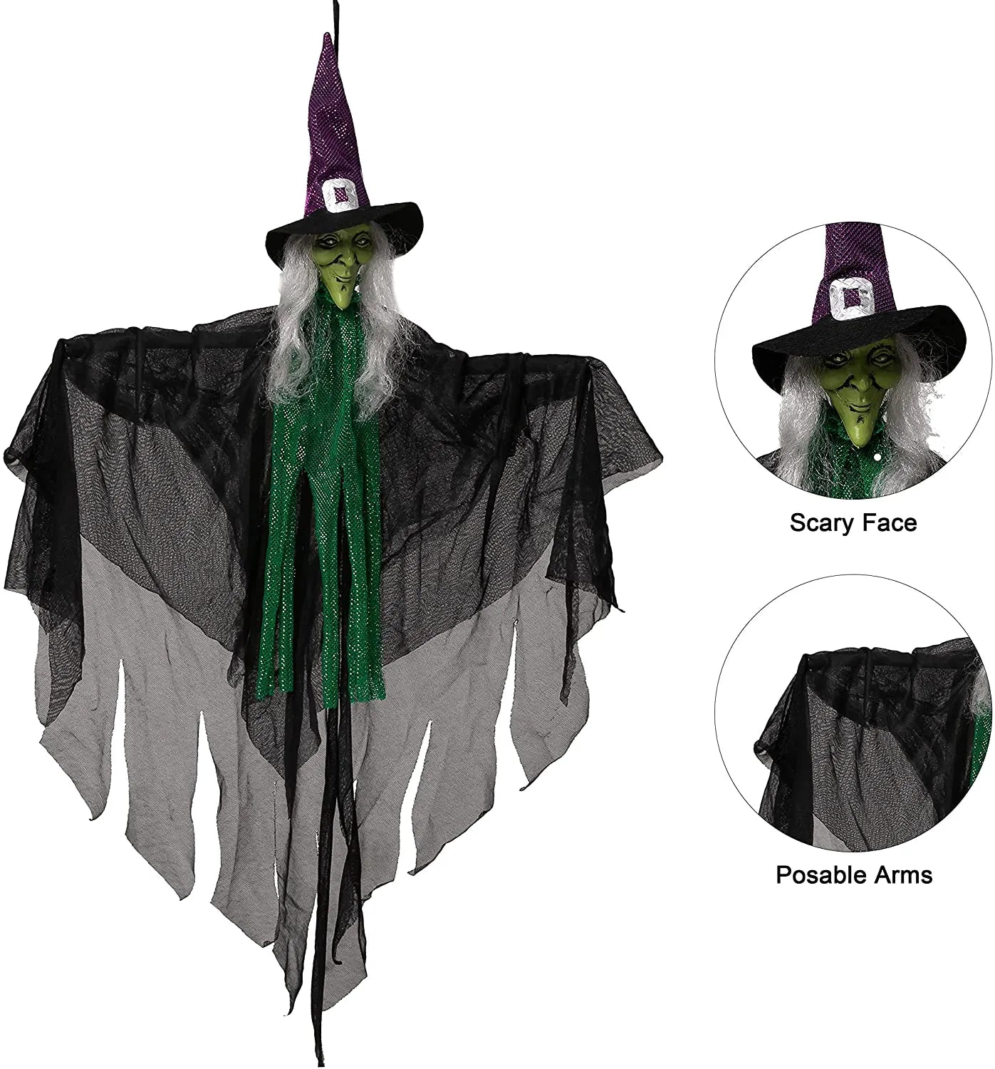 26in Creepy Ghost Decorations, Set of 3