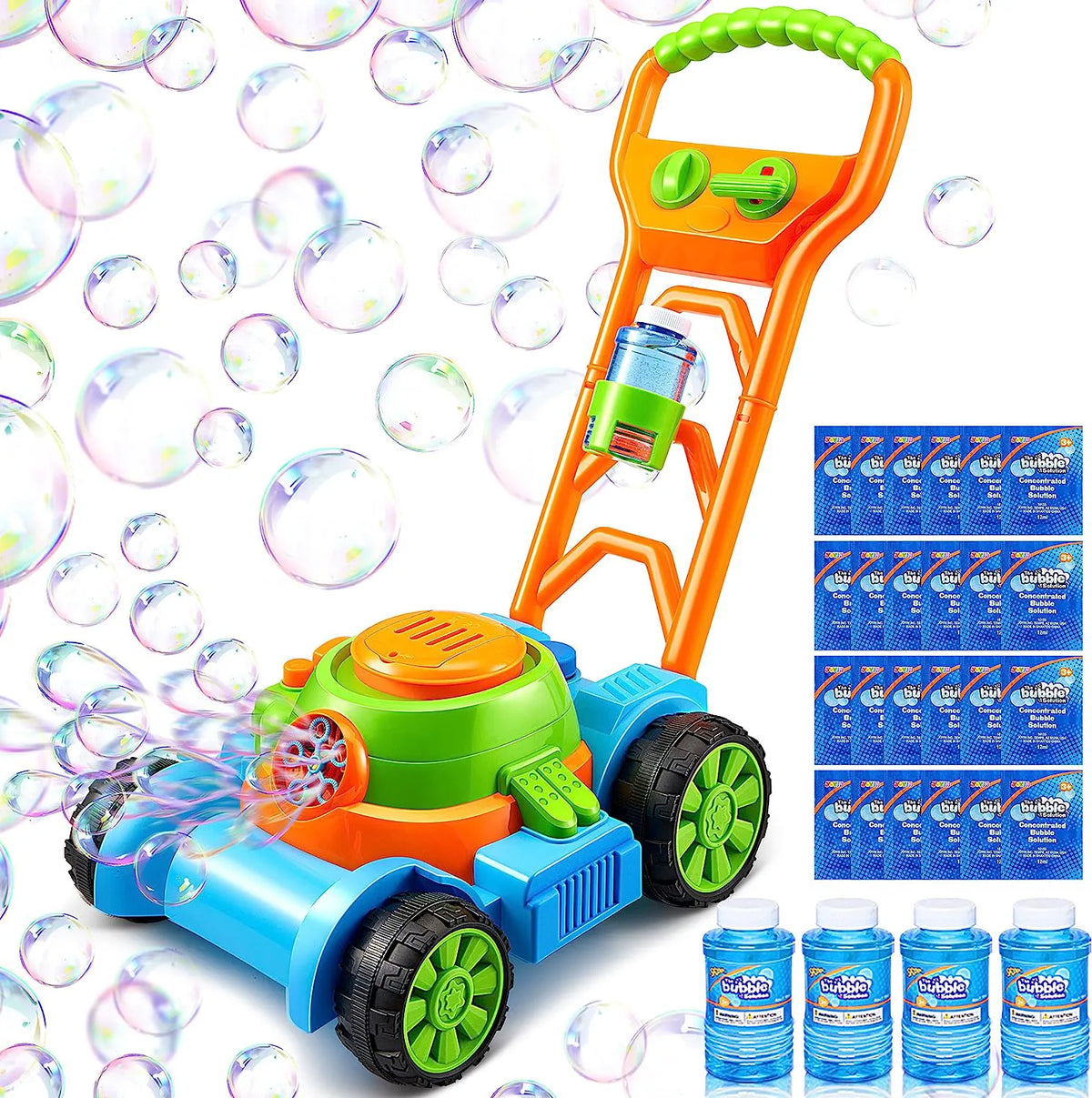 Sloosh Bubble Lawn Mower Toddler Toy, Blue