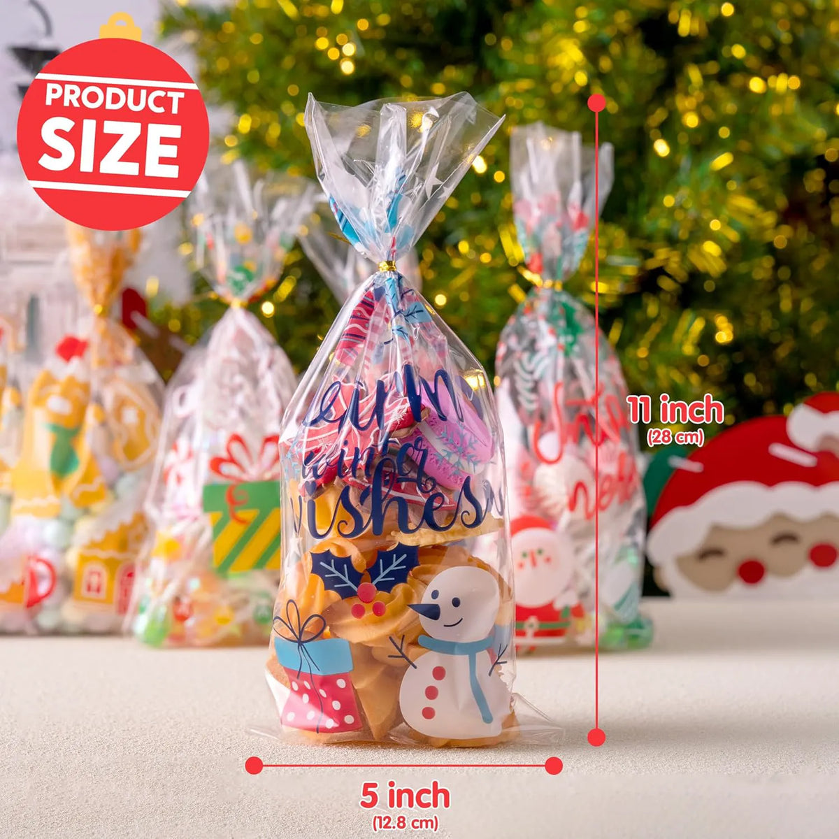 144 PCS Christmas Cellophane Treat Bags