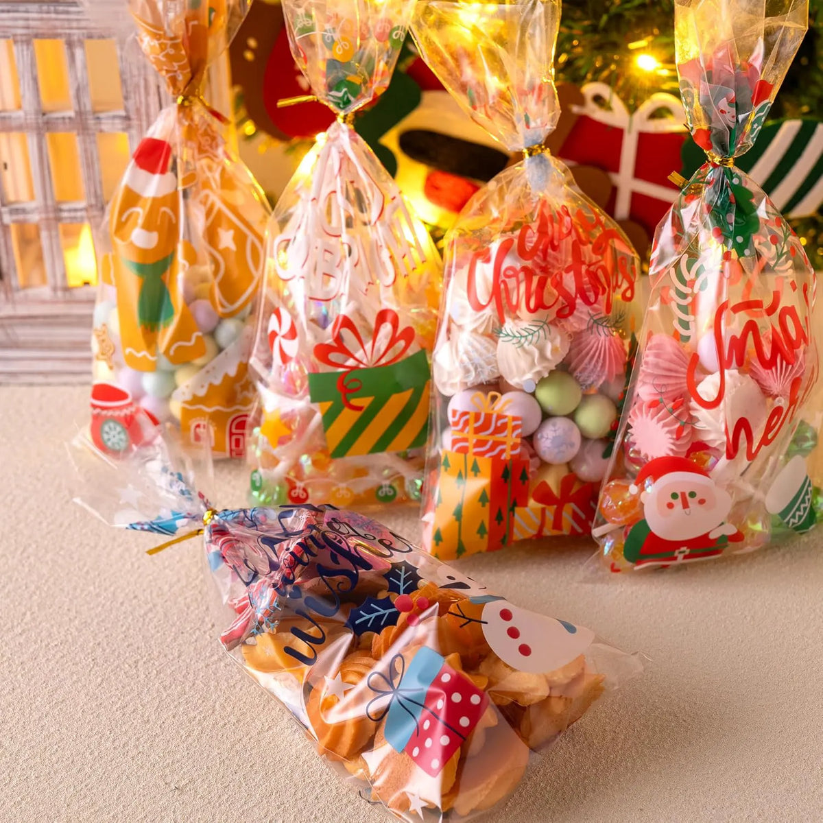 144 PCS Christmas Cellophane Treat Bags