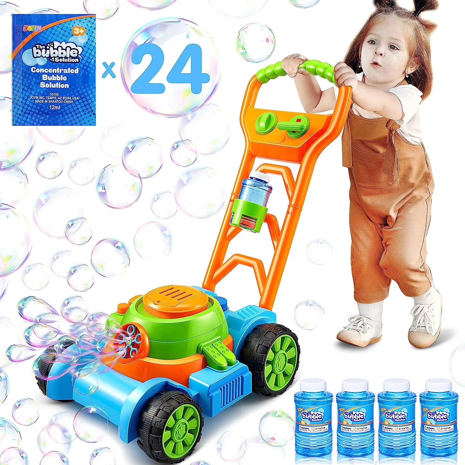 Sloosh Bubble Lawn Mower Toddler Toy, Blue