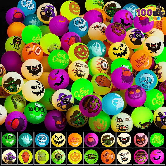 100 Glow-in-the-Dark Halloween Bouncing Balls
