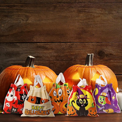96 Pack Halloween Trick or Treat Drawstring Bags