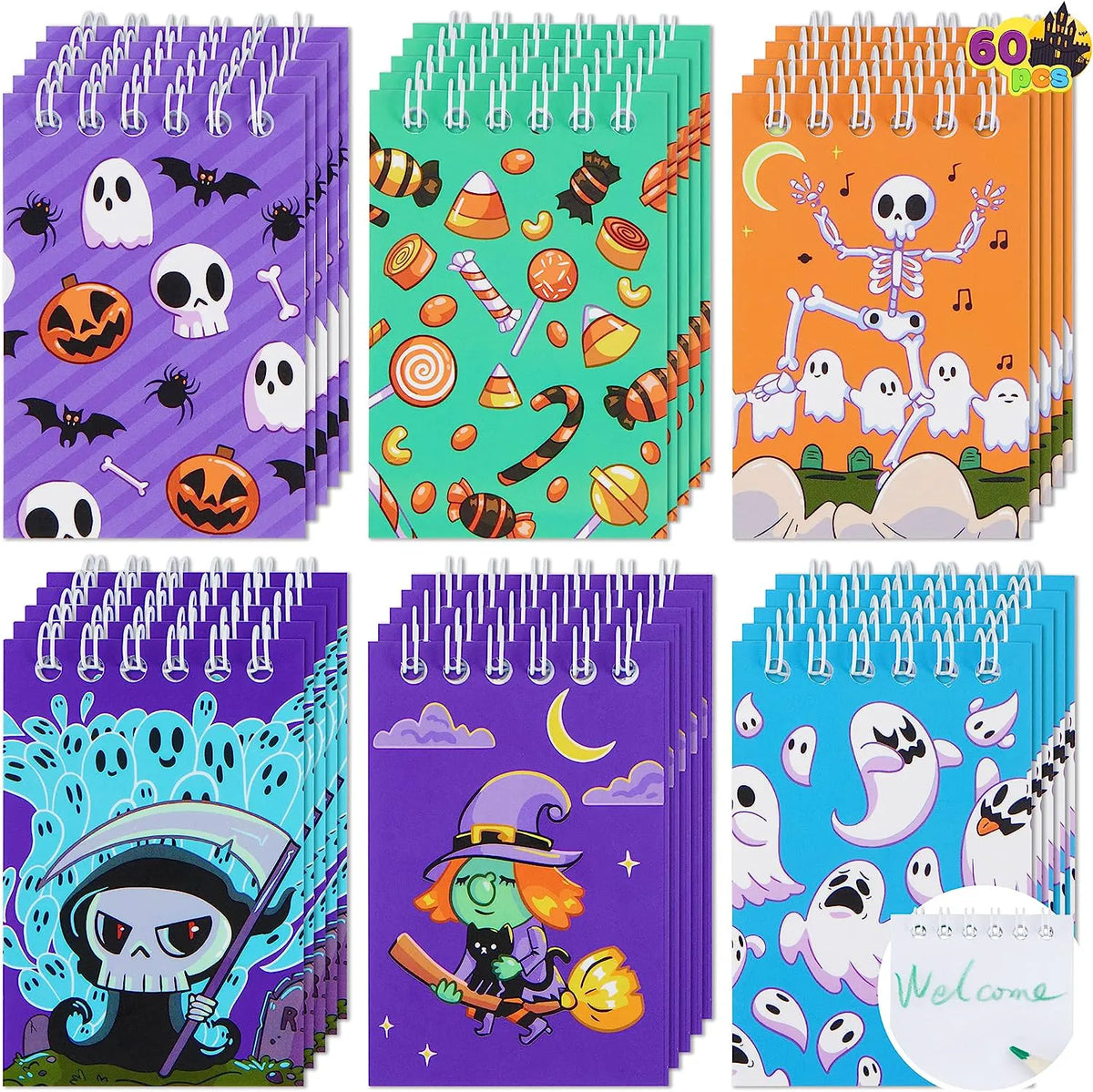 Halloween Spooky Notepad Set (60 Pack)