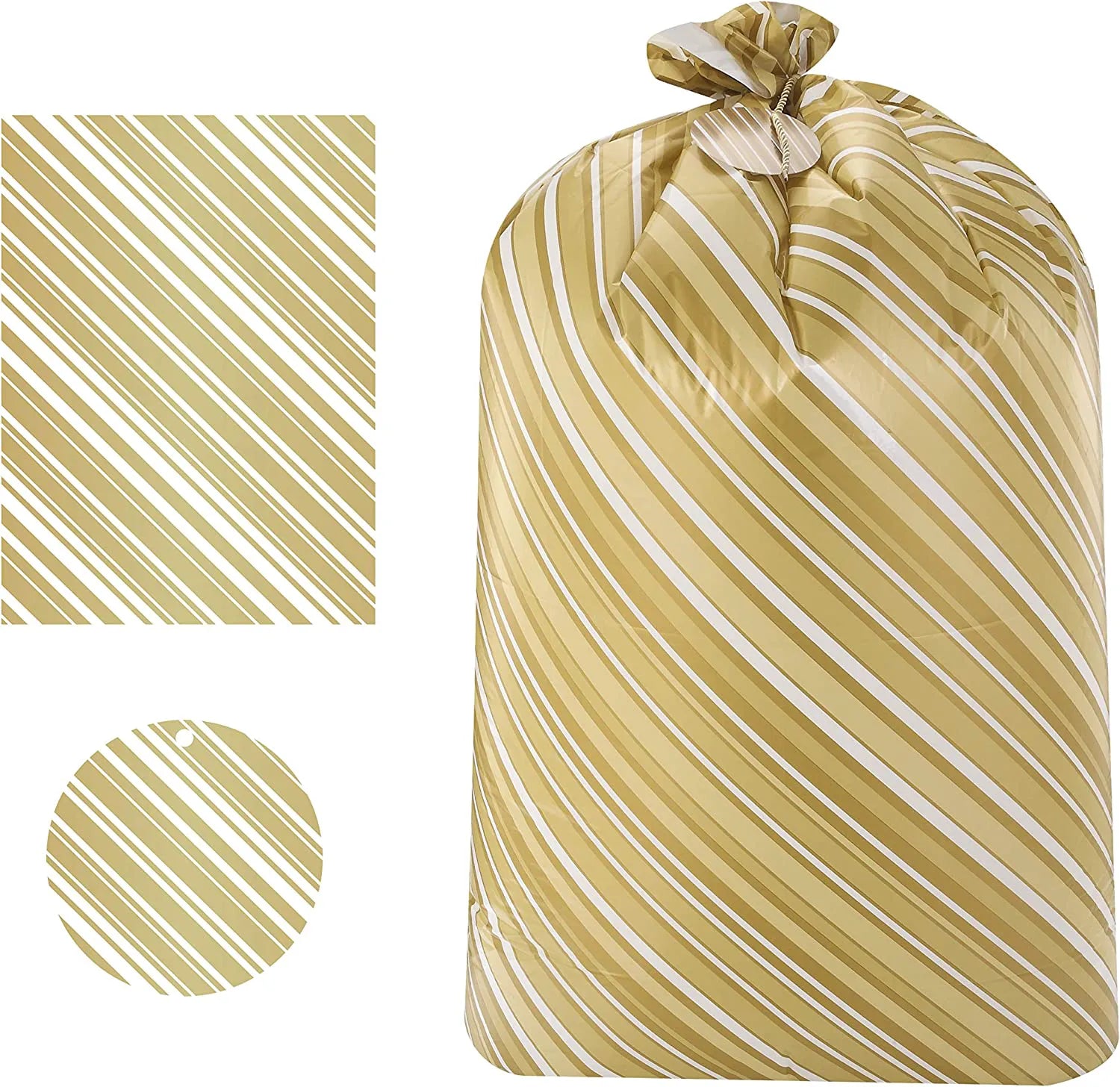 Holiday Gold Plastic Gift Bags